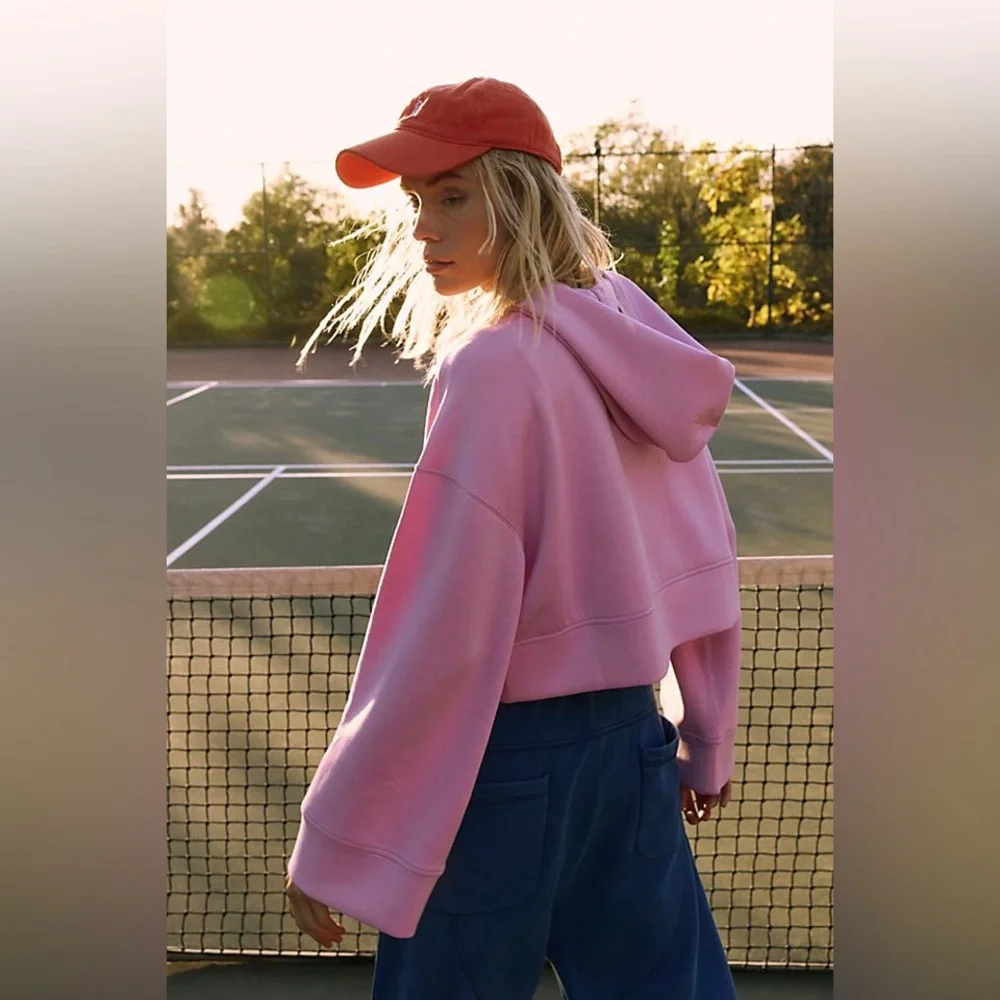Free People FP Movement Playing Games Hoodie in Jam Jewel - Picture 4 of 11